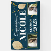 Klasse des Blue-White-Balloon-Foto-Abschlusses 202 Banner (Vertikal)