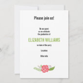 Klasse des Blumengrenzübergangs-Fotos Abschluss 20 Einladung (Rückseite)