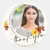 Klasse des Blumenhandels 2024 Abschluss für Foto V Runder Aufkleber (Vorderseite)