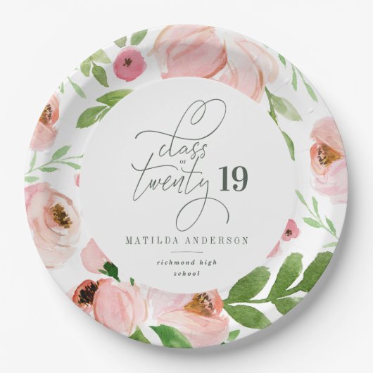 Klasse des blütenblütenfarbenen Abschlusses Pappteller (Vorderseite)