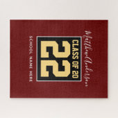 Klasse des Burgund Black and Gold Abschlüsse 2023 Puzzle (Horizontal)