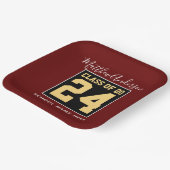Klasse des Burgund Black and Gold Abschlüsse 2024 Pappteller (Gewinkelt)