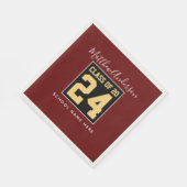 Klasse des Burgund Black and Gold Abschlüsse 2024 Serviette (Ecke)
