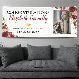 Klasse des Burgund-Gold-Abschluss-Fotos 2025 Banner