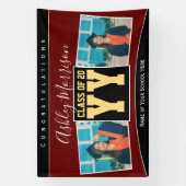 Klasse des Burgundy Black Gold Abschluss Fotos 202 Banner (Vertikal)