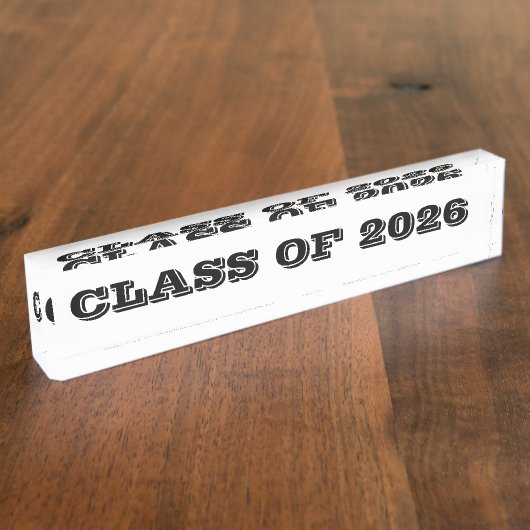 Klasse des Clear Black Paperweight 2026 von Janz Namensplakette (Seite)