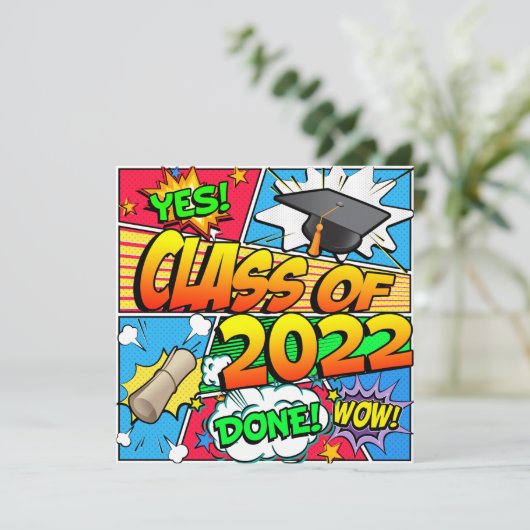Klasse des Comic 2022 Einladung (Stehend Vorderseite)