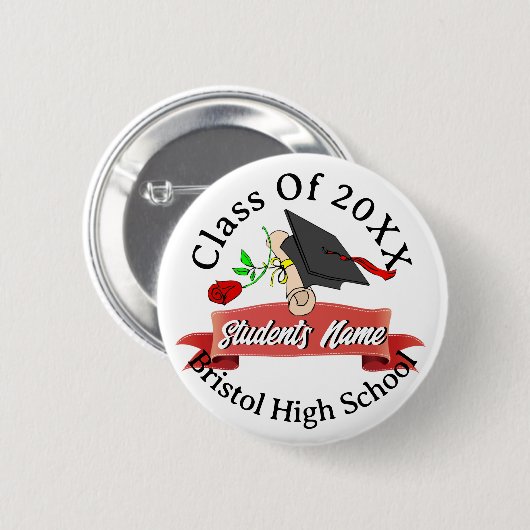 Klasse des Diploms der Personalisierten Graduation Button (Vorne & Hinten)