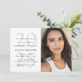 Klasse des einfachen Abschlusses für Schwarz-weiße Einladung (Stehend Vorderseite)