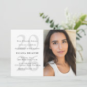 Klasse des einfachen Abschlusses für Schwarz-weiße Einladung (Stehend Vorderseite)