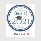 Klasse des einfachen eleganten Navy Blue Abschluss Aufkleber (Blatt)