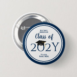 Klasse des einfachen eleganten Navy Blue Abschluss Button