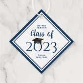 Klasse des einfachen eleganten Navy Blue Abschluss Geschenkanhänger (Rückseite)