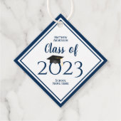 Klasse des einfachen eleganten Navy Blue Abschluss Geschenkanhänger (Vorderseite)