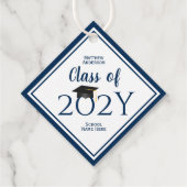 Klasse des einfachen eleganten Navy Blue Abschluss Geschenkanhänger (Rückseite)