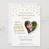 Klasse des eleganten Abschlusses Weiß und Gold 202 Einladung (Vorderseite)