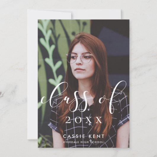 Klasse des eleganten Fotos Abschluss 2025 Ankündigung (Vorderseite)