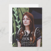 Klasse des eleganten Fotos Abschluss 2025 Postkarte (Vorne/Hinten)