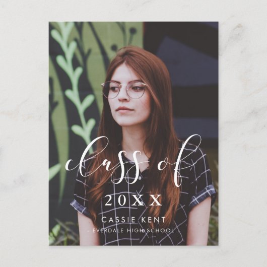 Klasse des eleganten Fotos Abschluss 2025 Postkarte (Vorderseite)