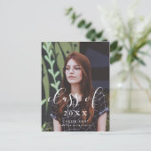 Klasse des eleganten Fotos Abschluss 2025 Postkarte (Stehend Vorderseite)