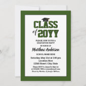 Klasse des eleganten waldgrünen Abschlusses 2024 Einladung (Vorderseite)