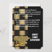 Klasse des erprobten Schwarz-Gold-Abschlusses Einladung (Rückseite)