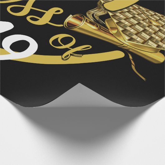 Klasse des erprobten Schwarz-Gold-Abschlusses Geschenkpapier (Ecke)