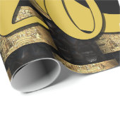 Klasse des erprobten Schwarz-Gold-Abschlusses Geschenkpapier (Rolleneckpunkt)