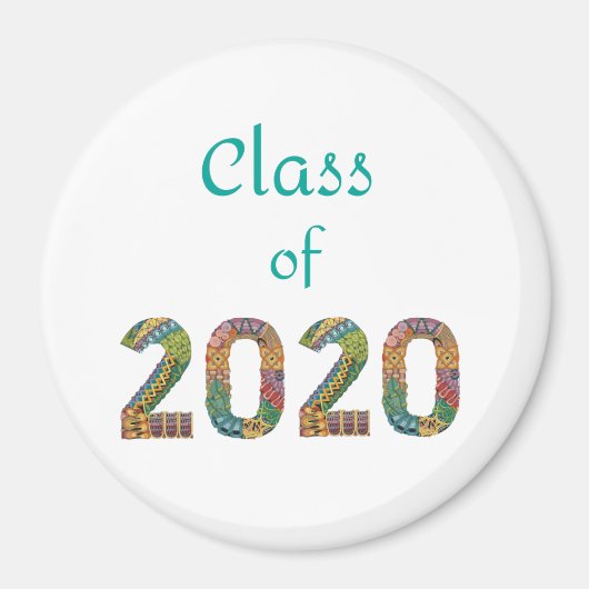 Klasse des farbigen Zahlenmagnet 2020 Magnet (Vorne)