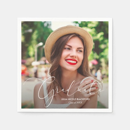 Klasse des Fotos 2021 Abschluss Personalisiert Serviette (Vorderseite)