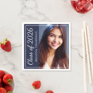 Klasse des Fotos der Blue Graduation Party 2025 Serviette