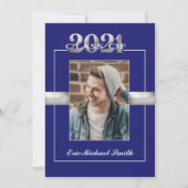 Klasse des Fotos der Blue Silver Graduation Party  Einladung (Vorderseite)