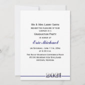 Klasse des Fotos der Blue Silver Graduation Party  Einladung (Rückseite)