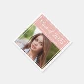 Klasse des Fotos der Blush Pink Graduation Party 2 Serviette (Ecke)