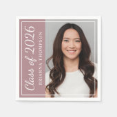 Klasse des Fotos der Dusty Rose Graduation Party f Serviette (Vorderseite)