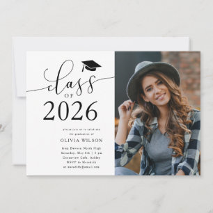 Klasse des Fotos der White Graduation Party 2025 Einladung