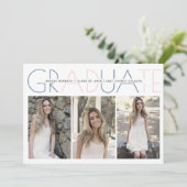 Klasse des Fotos für staubblauen Abschluss 2025 Einladung (Stehend Vorderseite)