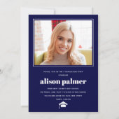 Klasse des Fotos "GRADUATE arch marine blue 2025" Einladung (Rückseite)