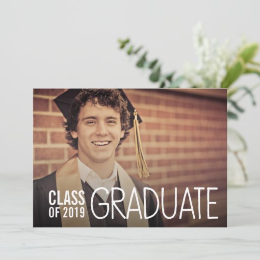 KLASSE DES FOTOS "MALES GRADUATION PARTY" 2019 EINLADUNG (Stehend Vorderseite)