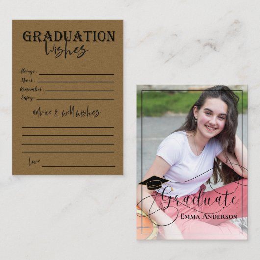 Klasse des Fotos mit Hochschulabschluss 2025 Absch Hinweiskarte (Vorne/Hinten)