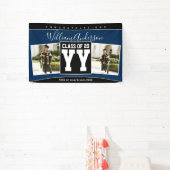 Klasse des Fotos Navy Blue & Black Abschluss 2023 Banner (InSitu)