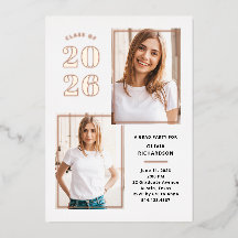 Klasse des Fotos Weiß und Rose Gold Grad Party 202