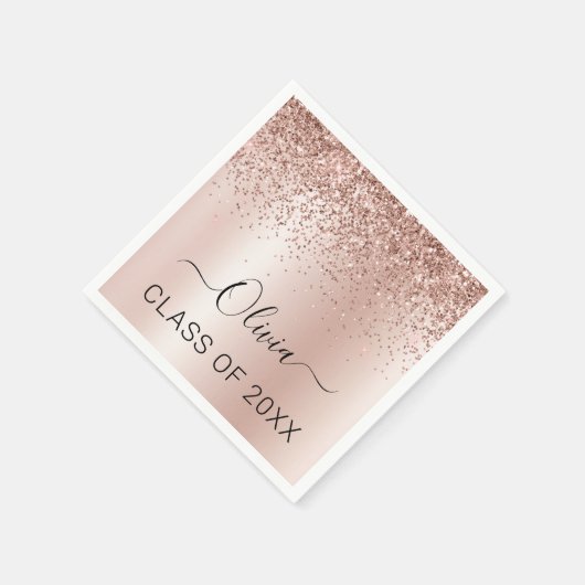Klasse des Glitzer "Blush Pink" 2024 Serviette (Ecke)