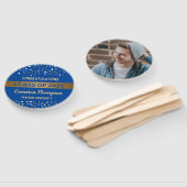 Klasse des goldblauen Konfetti-Graduate-Fotos 2023 Fächer (Non-assembled)