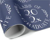 Klasse des Graduate Chic Typografy Navy Blue Geschenkpapier (Rolleneckpunkt)