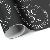 Klasse des Graduate Chic White Typografy Black Geschenkpapier (Rolleneckpunkt)