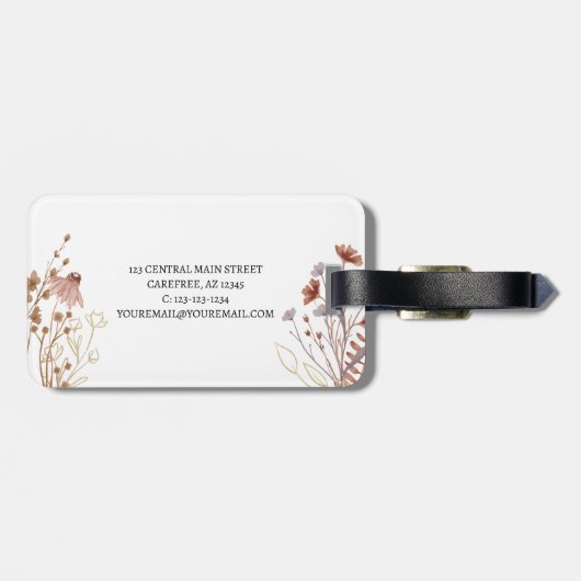 Klasse des Graduate-Fotos 2023 Wildblume Gepäckanhänger (Rückseite horizontal)