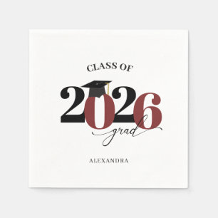 Klasse des Graduate Modern Tyopgraphy Maroon 2025 Serviette