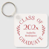 Klasse des Graduate Name Red Typografy Schlüsselanhänger (Vorderseite)