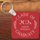 Klasse des Graduate Name Typografy Red Schlüsselanhänger (Vorderseite)